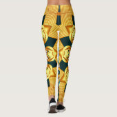 Illustration von Gold Pearl Decorative Frame Leggings (Rückseite)