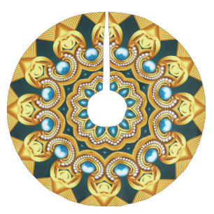 Illustration von Gold Pearl Decorative Frame Polyester Weihnachtsbaumdecke