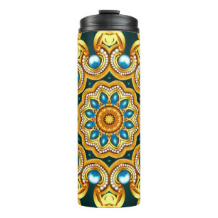 Illustration von Gold Pearl Decorative Frame Thermosbecher