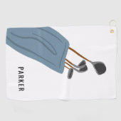 Illustration von Golfklubs Personalisiert Golfhandtuch (Horizontal)