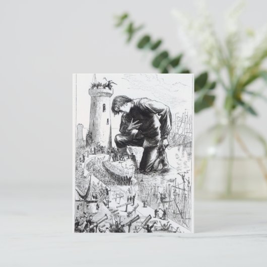 Illustration von "Gullivers Reisen" Postkarte (Stehend Vorderseite)