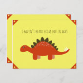 Illustration von Hellgelb und Rot-Orange-Dinosauri Postkarte (Vorne/Hinten)