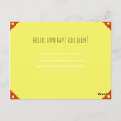 Illustration von Hellgelb und Rot-Orange-Dinosauri Postkarte (Rückseite)