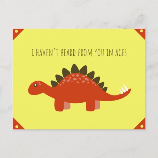 Illustration von Hellgelb und Rot-Orange-Dinosauri Postkarte (Vorderseite)