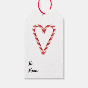 Illustration von Herzen mit Zuckerstangen und Schn Geschenkanhänger