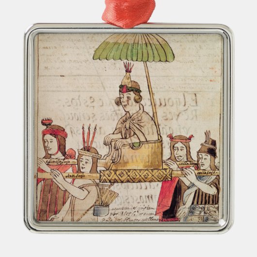 Illustration von Huascar Inka Silbernes Ornament (Vorne)