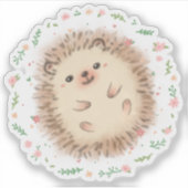 Illustration von Igel und Blume Aufkleber (Vorderseite)