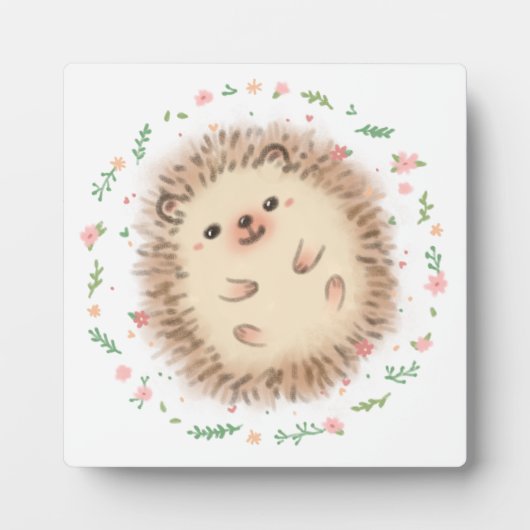 Illustration von Igel und Blume Fotoplatte (Vorderseite)