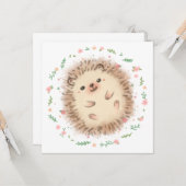Illustration von Igel und Blume Karte (Vorderseite/Rückseite Beispiel)