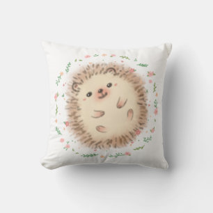 Illustration von Igel und Blume Kissen