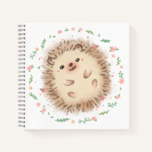 Illustration von Igel und Blume Notizblock