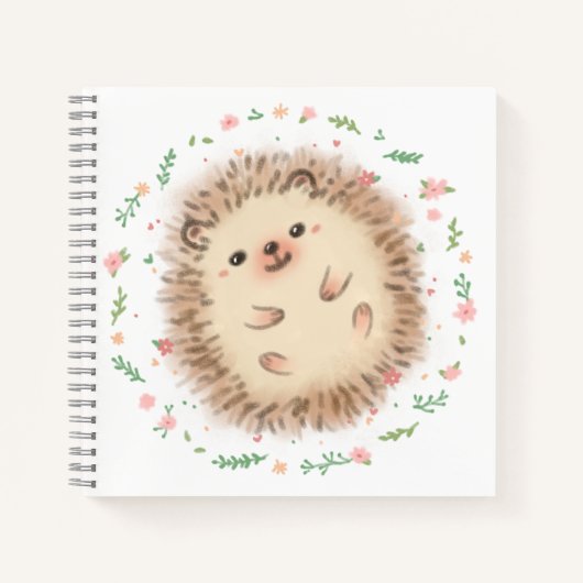 Illustration von Igel und Blume Notizblock (Vorderseite)