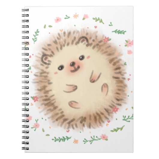 Illustration von Igel und Blume Notizblock (Vorderseite)