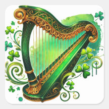 Illustration von Irish Green Harp Kleeblatts