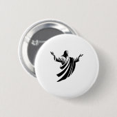 Illustration von Jesus Christus Schatten mit offen Button (Vorne & Hinten)