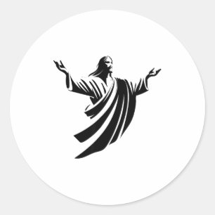 Illustration von Jesus Christus Schatten mit offen Runder Aufkleber
