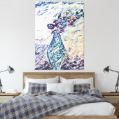 Illustration von klassisch texturierten Vase Leinwanddruck (Insitu (Schlafzimmer))