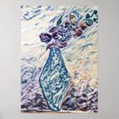 Illustration von klassisch texturierten Vase Poster (Vorne)