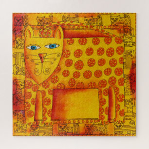 Illustration von Leopard Cat in Wasserfarben Puzzle