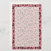 Illustration von Leopard Pink Animal Briefpapier (Vorne/Hinten)