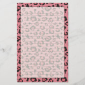 Illustration von Leopard Pink Animal Briefpapier (Vorderseite)
