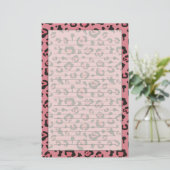 Illustration von Leopard Pink Animal Briefpapier (Stehend Vorderseite)