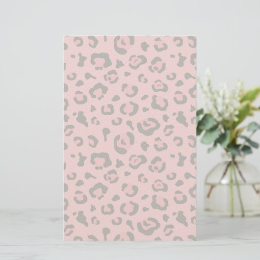 Illustration von Leopard Pink Animal Briefpapier (Stehend Vorderseite)