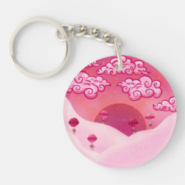 Illustration von Lollipops und Wolken Schlüsselanhänger