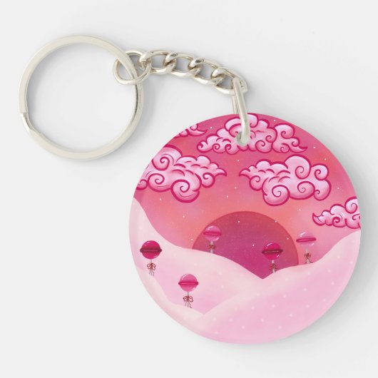 Illustration von Lollipops und Wolken Schlüsselanhänger (Vorderseite)