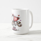 Illustration von LOVE mit Herzfiguren Kaffeetasse (VorderseiteRechts)