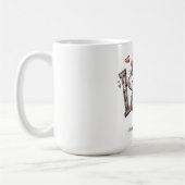 Illustration von LOVE mit Herzfiguren Kaffeetasse (Links)