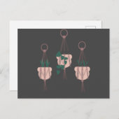 Illustration von Macrame Pflanze Hanger Planter Po Postkarte (Vorne/Hinten)
