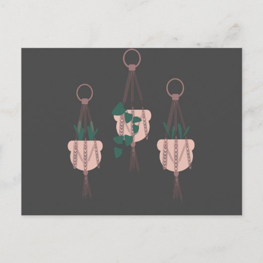 Illustration von Macrame Pflanze Hanger Planter Po Postkarte (Vorderseite)