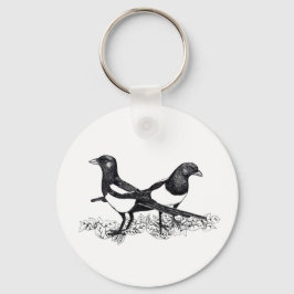 Illustration von Magpies auf Tastenkombination Schlüsselanhänger