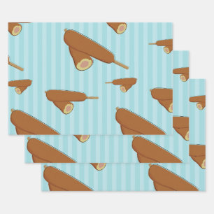 Illustration von Maishunden Geschenkpapier Set