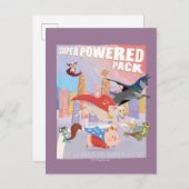 Illustration von Metropolis mit Super Powered Pack Postkarte (Vorne/Hinten)