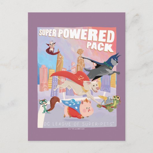 Illustration von Metropolis mit Super Powered Pack Postkarte (Vorderseite)