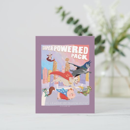 Illustration von Metropolis mit Super Powered Pack Postkarte (Stehend Vorderseite)