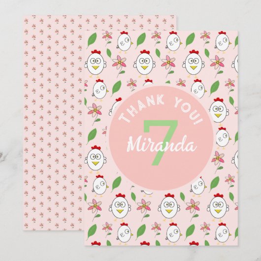 Illustration von niedlichen Cartoon Dankeskarte (Vorne/Hinten)