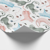 Illustration von niedlichen Katzen- und Garnmuster Geschenkpapier (Ecke)