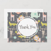 Illustration von niedlichen Wildtieren Vielen Dank Postkarte (Vorne/Hinten)