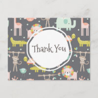 Illustration von niedlichen Wildtieren Vielen Dank