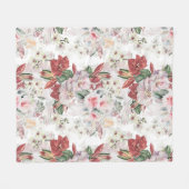 Illustration von Orchideen und Lilien-Luxus-Spitze Fleecedecke (Vorderseite (Horizontal))