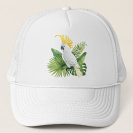 Illustration von Papagei Kakadu Truckerkappe