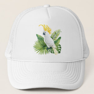 Illustration von Papagei Kakadu Truckerkappe