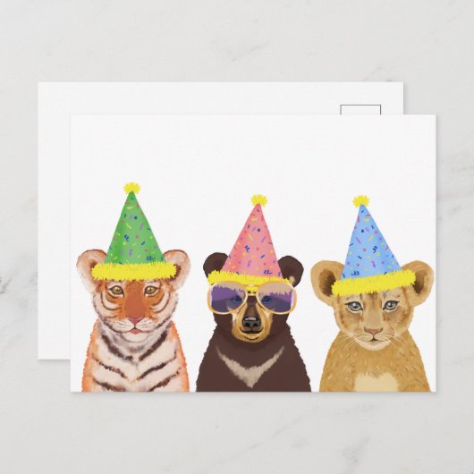 Illustration von Party Postkarte (Vorne/Hinten)