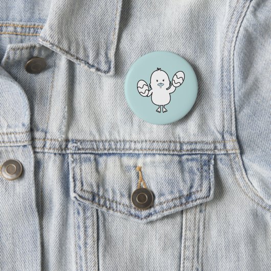 Illustration von Pastel Blue Niedlich Easter Chick Button (Beispiel)