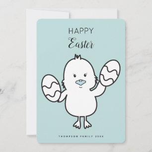 Illustration von Pastel Blue Niedlich Easter Chick Feiertagskarte