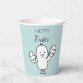 Illustration von Pastel Blue Niedlich Easter Chick Pappbecher (Rückseite)
