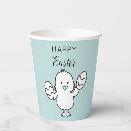 Illustration von Pastel Blue Niedlich Easter Chick Pappbecher (Vorderseite)